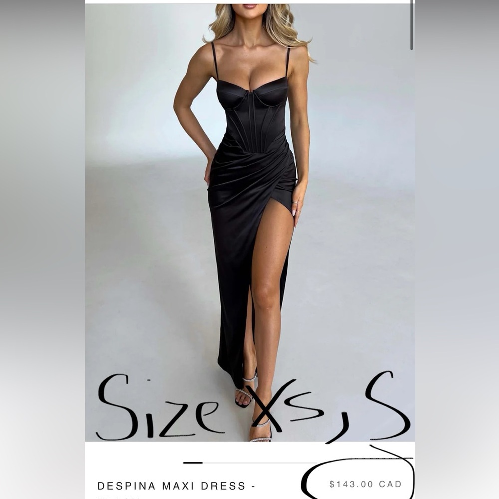 Elegant Black Despina Maxi Dress